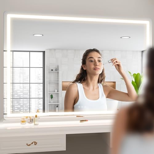 Hasipu Vanity Mirror with Lights, 41.3" x 30" LED Makeup Mirror, Lighted Makeup - Image 5