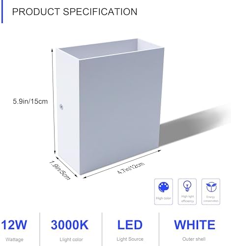 KICAAO LED Wall Sconces 4 Pack, 12W Wall Light - Image 4