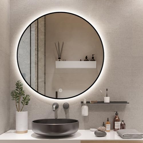 Niccy 32" Round LED Bathroom Backlit Mirror by Niccy