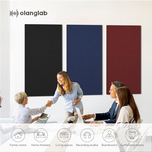 Olanglab Acoustic Panels 2 Pack, Fabric Wrapped Sound Proof Foam Panels - Image 4
