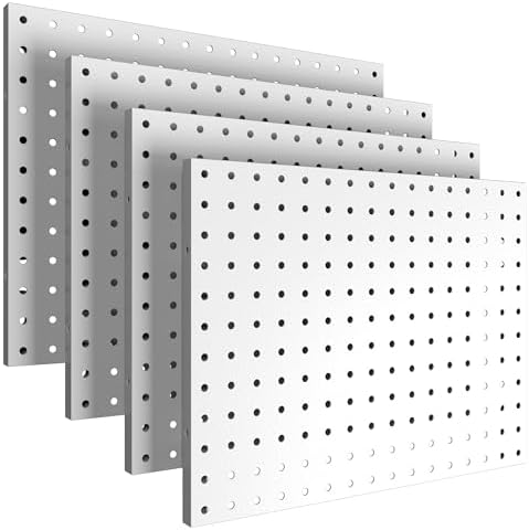 Spampur Peg Board, 4 Pack Metal White PegBoard Panels by Spampur