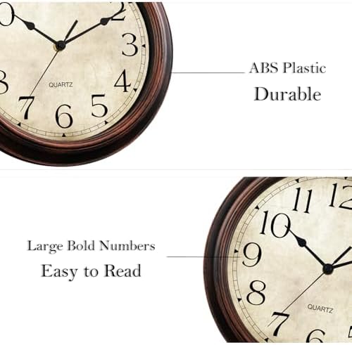 KECYET Wall Clocks Battery Operated Silent Small Vintage - Image 7