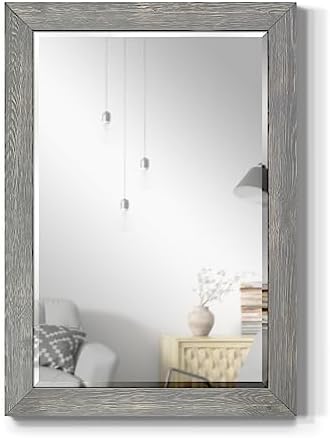 Renditions Gallery Horizontal Gray Wood Frame Vanity Body Mirror Rustic by RenditionsGallery