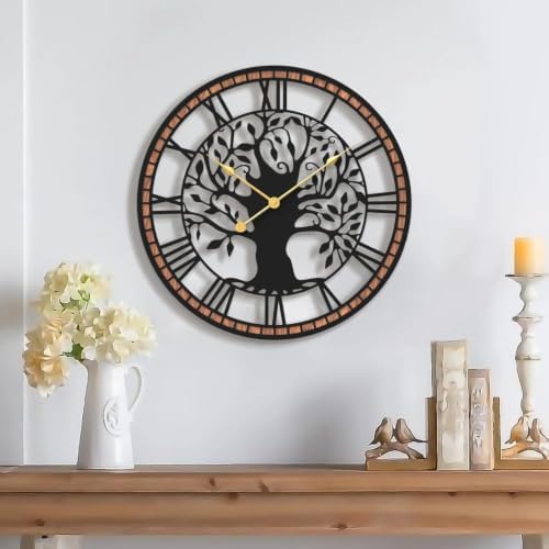 Micasso Large Wall Clock Decorative: 15 Inch Tree of Life Battery Operated by Micasso