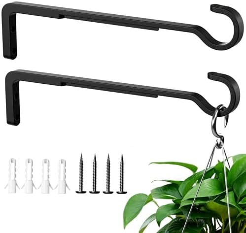 10 Inch Plant Hooks for Wall, Plant Hangers Outdoor/Indoor, Hold 35lb, 2 Pack by saffruff