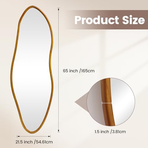 Irregular Full Length Mirror, Large Asymmetrical Wall Mounted Mirror - Image 4