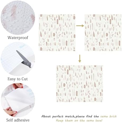 GloryTik Cream Geometric Peel and Stick Wallpaper ，Modern Self Adhesive - Image 2