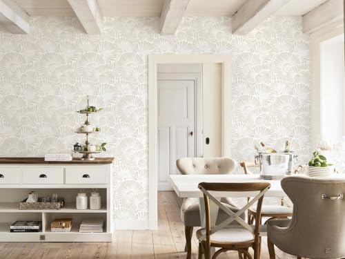Ismoon Beige Wallpaper Peel and Stick Wallpaper Boho 17.3in x 6.56ft Neutral - Image 7