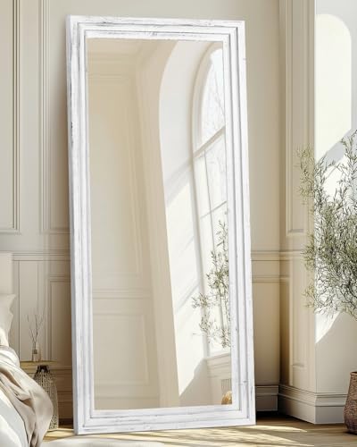 71x30in Full Length Mirror, 3-Tier Stepped Solid Wood Frame - Image 2