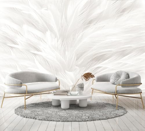 Gray and White Feather wall Mural Peel and Stick - Image 2