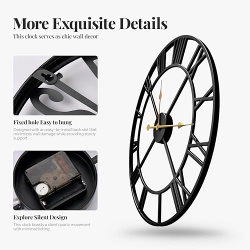 Cuspin 24 Inch Large Wall Clock - Image 5