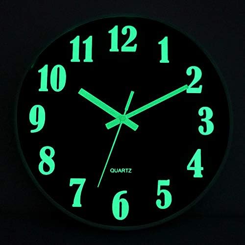 JoFomp Glow in The Dark Clock, 12 Inch Modern Silent Non Ticking Wall Clocks - Image 2