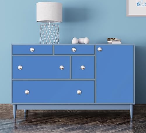 15.7" x 197" Blue Contact Paper Peel and Stick Wallpaper - Image 4