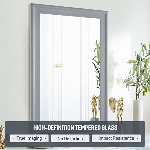Bathroom Mirror for Wall, Rectangle Rustic Gray 24 x 36 inch Vanity Mirrors - Image 4