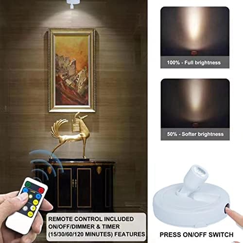 HAMVIDNE Wireless LED Spotlight, Battery Powered Indoor Plant Tree Up Light - Image 2