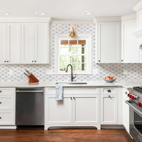 STICKGOO 1 Sheet Peel and Stick Backsplash, Calacatta Stick on Aluminum - Image 3