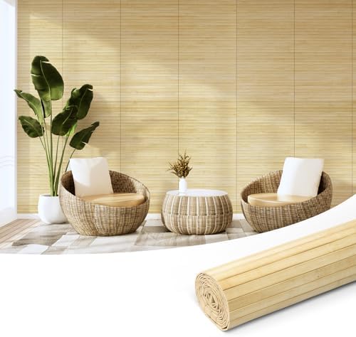 Art3d Pole Wrap Natural Bamboo Wall Panel, 12 x 96 in by Art3d