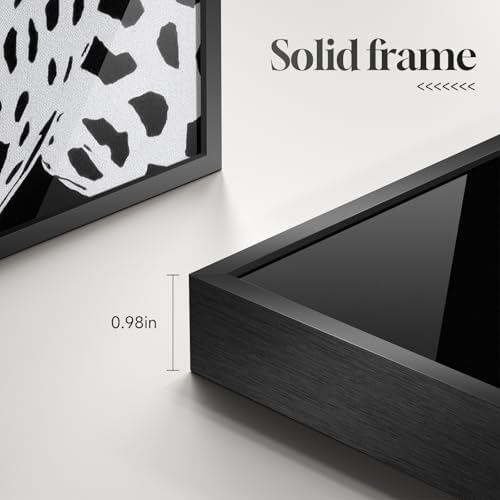 Large Framed Modern Black and White Leopard Wall Art, 1 Piece 24x36 In - Image 6