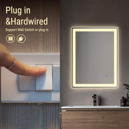 LED Bathroom Mirror Rectangle 24x32 Luxury Warm Light Vanity Premium Dimmable - Image 5