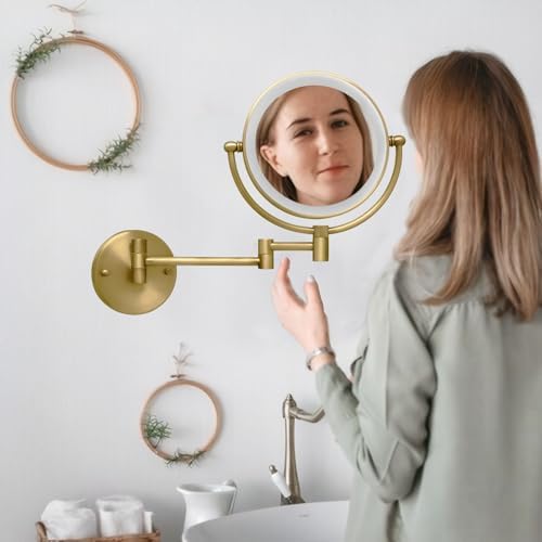 8" Lighted Make up Mirror Wall Mounted 10X Magnifying Hardwired - Image 6