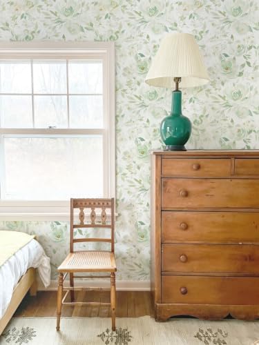 Ismoon Green Floral Peel Stick Wallpaper Boho Stick on Wallpaper - Image 5