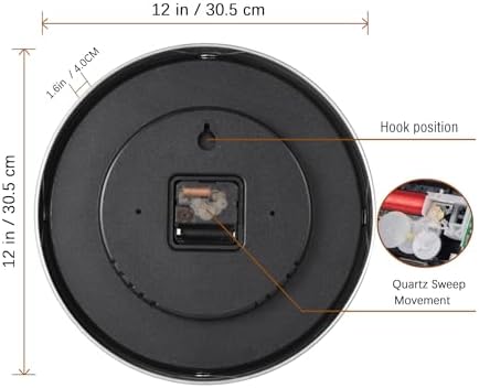 Silent Wall Clock Battery Operated, Modern Metal Wall Clock Decorative - Image 3