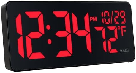 La Crosse Technology 513-1411R Red Digital LED Wall Clock - Image 4