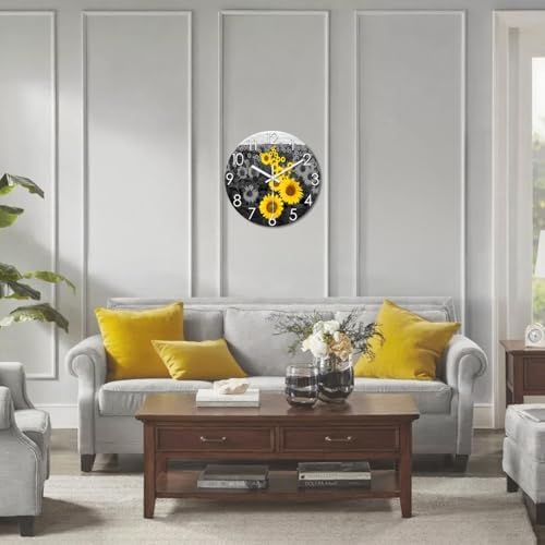 XFM Large Sunflower Kitchen Wall Clock 16 Inch Silent - Image 4