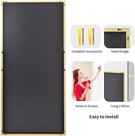 Koonmi 76"x34" Floor Mirror Full Length, Large Gold Mirror - Image 5