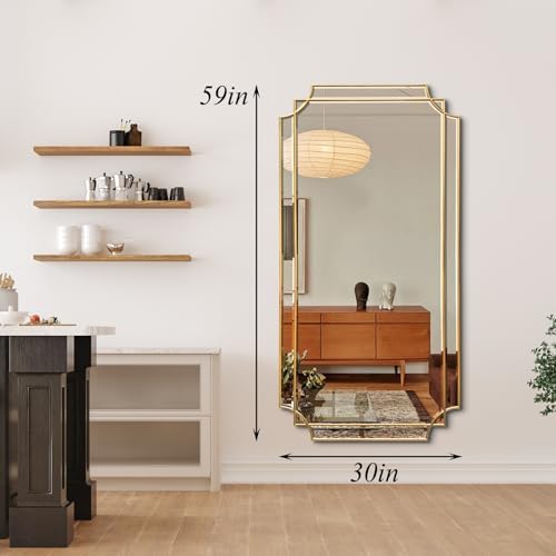 59"x30" Large Rectangle Beveled Mirror - Image 4