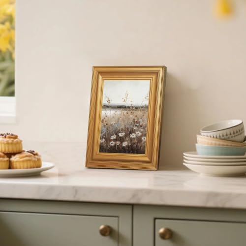 EJPFOGV Vintage Wildflower Meadow Landscape Framed Canvas Wall Art 8x10 in - Image 2