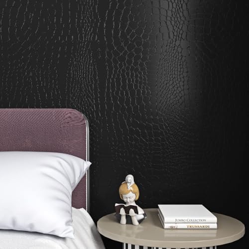 Livelynine 15.8x394 Crocodile Wallpaper Peel and Stick Faux Leather Wallpaper - Image 2
