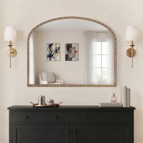Antique Gold Arched Wall Mirror - Image 2