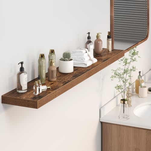 Heimlove Floating Shelves 55.1" W x 9.3" D Rustic Brown Set of 2 - Image 6
