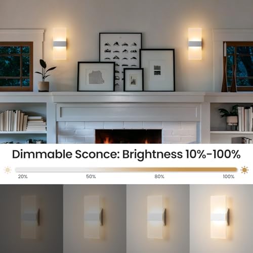 12 Inch Modern LED Wall Sconce, 5CCT Dimmable Indoor Wall Lights, 2700K-5000K - Image 4