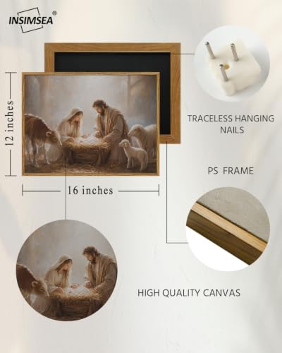 InSimSea Framed Canvas Wall Art The Nativity - Image 4