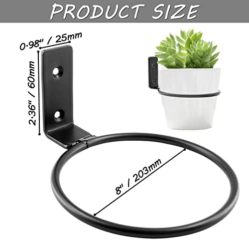 Jiozermi 2 Pack 8 inch Flower Pot Holder Ring, Matte Black - Image 4