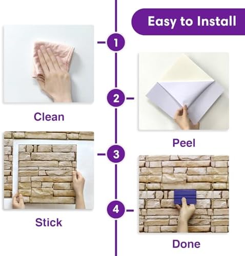 3D Faux Stone Wall Panels Peel and Stick, Designed - Image 5
