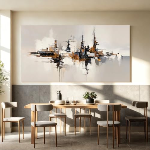 Grey Color Block Large Abstract Canvas Wall Art Decor - Image 6