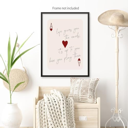 Heltrappe Poker wall art Lucky You Wall Art Red hearts Poker Posters Retro - Image 5