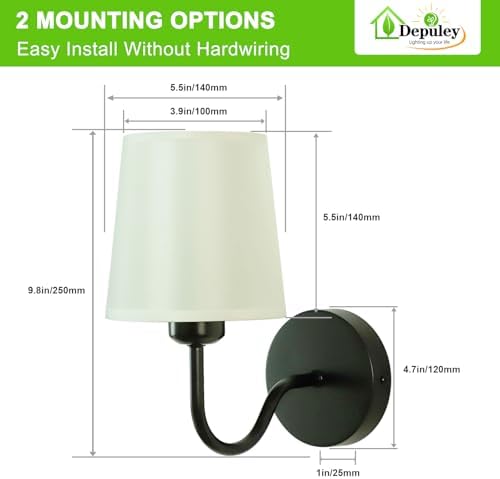 Depuley Wall Sconces Battery Operated: Set of 2 Wireless Wall Lights - Image 7