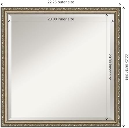 Amanti Art Silver Wall Mirror 22x22 Wood Framed Small Mirror - Image 4