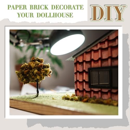 Flutesan 12 Pcs Miniature Dollhouse Wallpaper, Roof Tiles Clay - Image 3