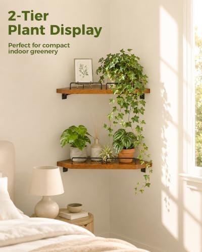 Bamworld Corner Shelf Wall Mounted, 13 Inch Floating Corner Shelves - Image 4