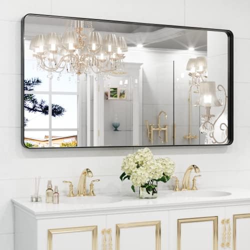 WEER Black Bathroom Vanity Mirror 55X30 Inch by WEER