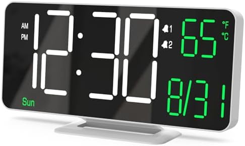 KOSUMOSU Digital Clock for Bedroom, 6.7" Desk Clock LED by KOSUMOSUTECHNOLOGY