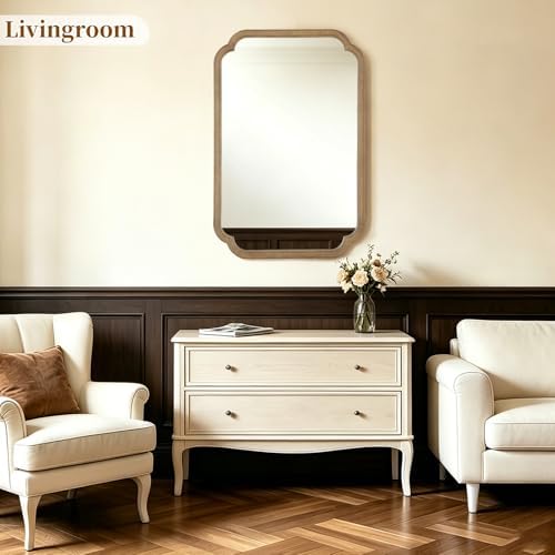 HOMECOOKIN Wood Bathroom Mirror - Image 3