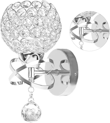 TISLYCO Silver Crystal Sconces by TISLYCO
