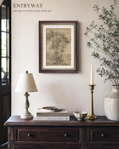 VIYYIEA Vintage Wall Art Framed, Oak Tree Sketch Landscape Prints 12×16 in - Image 4