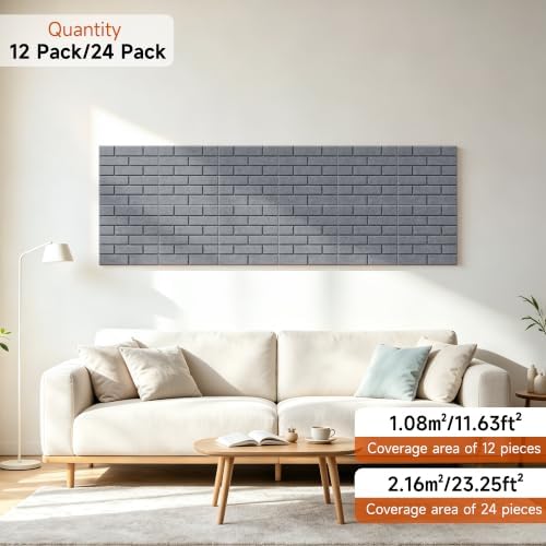TO-TH Acoustic Panels Self-Adhesive Sound Absorbing Wall Panel 24Pack - Image 5